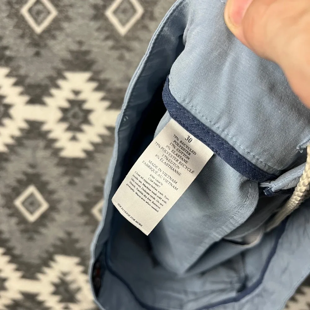 Faherty All Day Shorts Mens 30 Light Blue Hybrid Stretch MSC0012 Quick Dry
